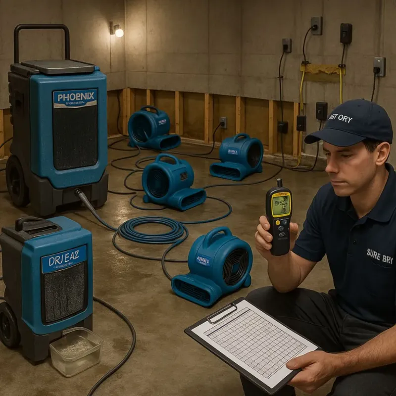 Structural Drying and Dehumidification process in Gambrills, MD